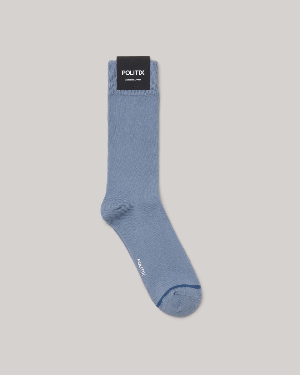 Australian Cotton Blended Sock, Chalk Blue, hi-res
